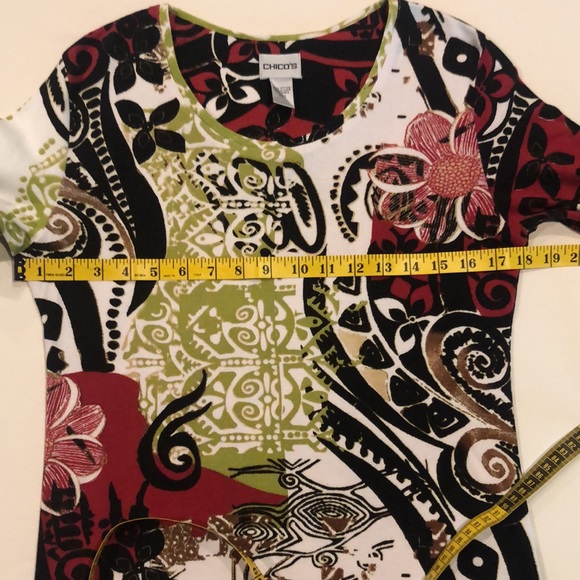 3/$10 Chico’s Sz 0 cotton top with 3/4 sleeve - Picture 5 of 7